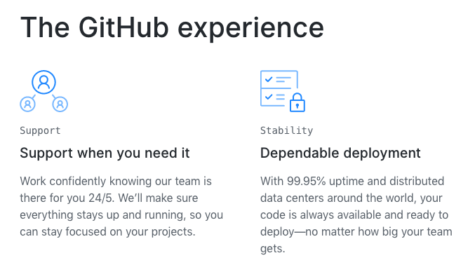 Screenshot of GitHub's website