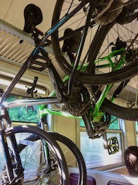 Bikes on a train in Ukraine