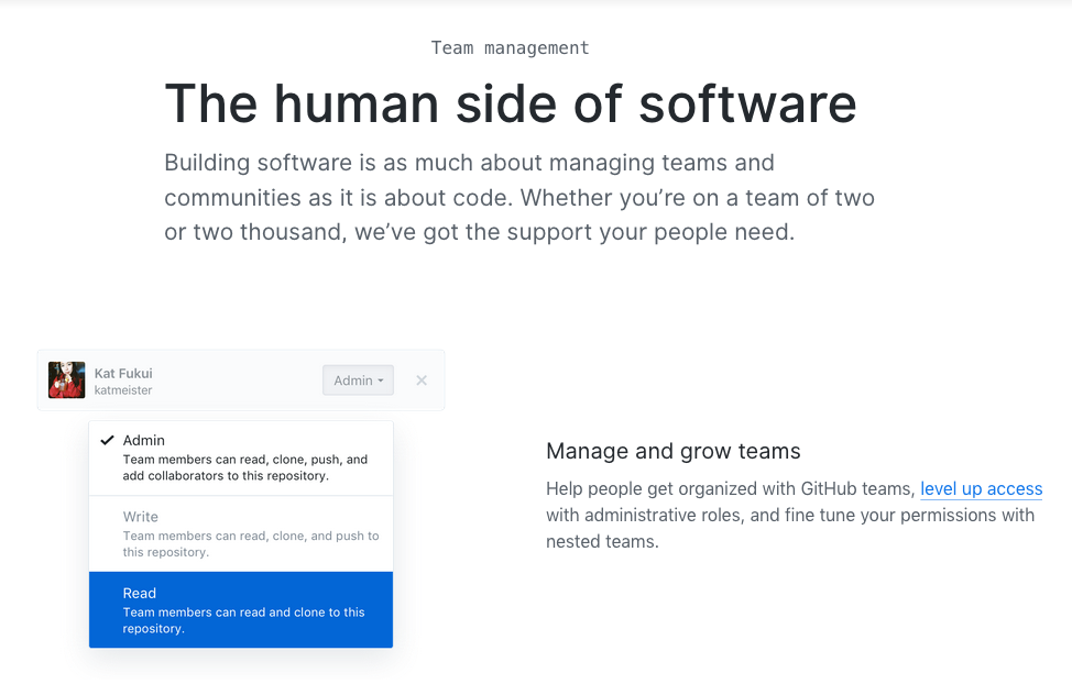 Github's website with text left aligned
